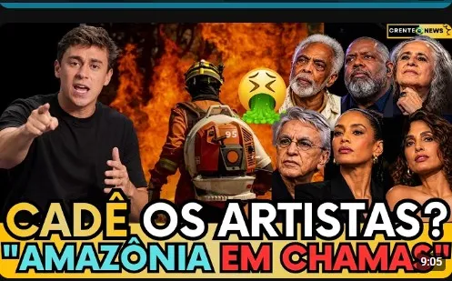 AMAZÔNIA EM CHAMAS - Nikolas critica Lula por queimadas e cobra artistas em vídeo